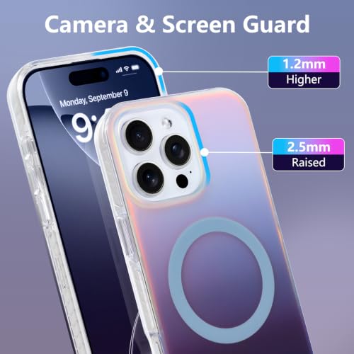 Image of Magnetic Case for iPhone 16 Pro Max [Compatible with Magsafe] | [Anti-Yellowing] [1 Screen Protector] Cute Fashion Iridescent Case for iPhone 16 Pro Max 6.9 inch 2024, Deep Purple