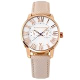 [famileyell] ディズニー レディース メンズ ミッキー 腕時計 3D 立体 インデックス クロノグラフモデル 時計 ユニセックス シンプル 女性用 男性用 レザーベルト ステンレス使用 革 本革 (ピンクベージュ, レザー) [並行輸入品]