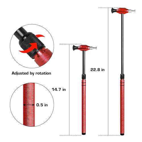 Image of LadyRosian 16PCS Paintless Dent Repair Tools Leveling Telescopic Hammer and Aluminum Dent Hammer with Knock Down Head Tap Kit for Car Hail Damage Dent Repair
