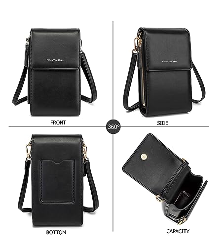 myfrdiay Roomy Pocket Small Crossbody Purse for Women, Flap Mini Shoulder Bag with 4 Credit Slots3