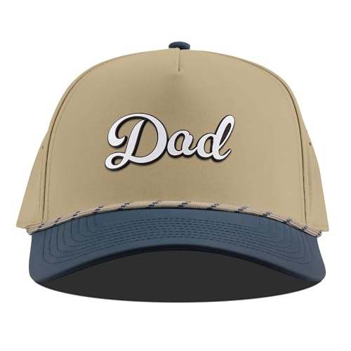 Image of Branded Bills Dad Script Hat for Men, Adjustable 5 Panel Rope Baseball Cap, Structured Snapback