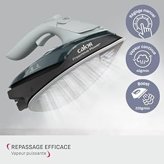 Calor Freemove Power Fer vapeur sans fil, 2600W, Débit continu 40g/min, Pressing 220g/min, Efficace, Léger, FV6672C0
