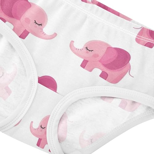Girls Underwear Toddlers 2t Cotton Girl Panties Cute Aesthetic Briefs Undies Kids Cute Cartoon Pink Elephants White4
