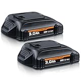 DASNITE 2Packs 3.0Ah WA3520 Li-ion Replacement for Worx Battery 20V Max Lithium Battery Compatible with Worx 20V Battery WA3578 WA3575 WA3520 WA3525 WG151s WG155s WG251s WG255s WG540s WG545s