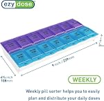 Ezy Dose Hebdomadaire7-Day) AM/PM Organisateur de pilules, 2XL Planificateur, Couleur Mai Varier , Vitamine & Affaire complémentaire, 2 Times a Day Pop-Up Compartiments, Arthrite-Amis, Voyage-Amiendly, BPA-Free