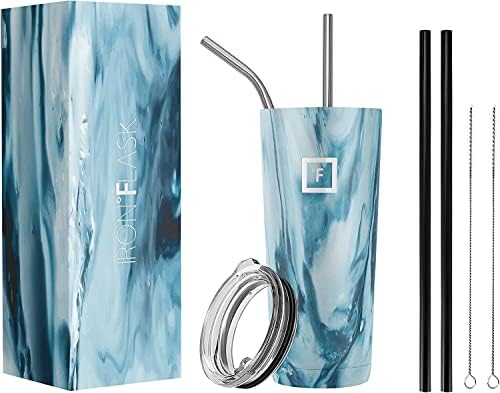 IRON °FLASK Classic Tumbler - 945 ml, Vacuum Insulated Stainless Steel, Hot Cold, Double Walled, Thermo Travel Mug, Water Metal Canteen (Calacatta)