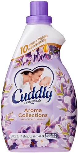 Cuddly Concentrate Aroma Collections Liquid Fabric Softener Conditioner, 900mL, Relaxing Wild Lavender