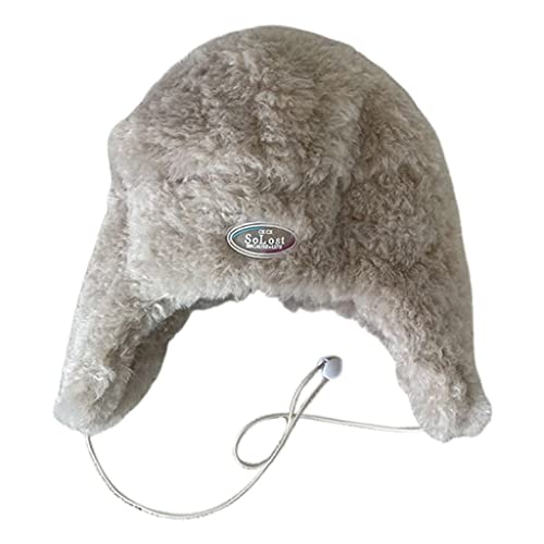 Solid Color Lei Hat Plush Warm Ear Windproof Winter for Halloween New Year Thanksgiving