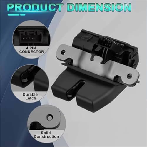 Cerradura de tapa de maletero con cierre suave y seguro para Ford Fiesta Mk7 y B-Max 5