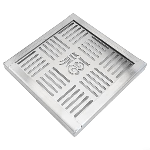 Cubierta de drenaje robusta de acero inoxidable para uso en exteriores con múltiples agujeros de drenaje y textura de seguridad (200 x 200 x 20 x 2 mm)