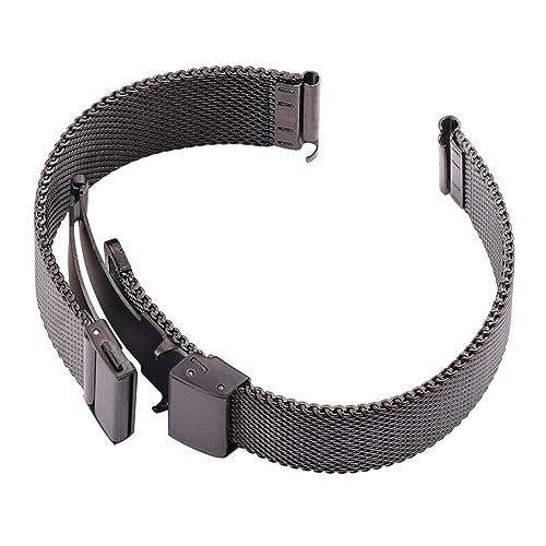 Bracelet montre maille acier inoxydable argent noir boucle déployante