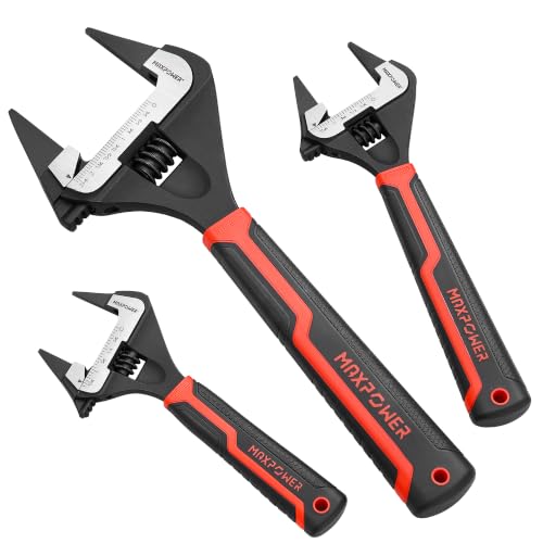 Image of MAXPOWER 6 8 12-inch Slim Jaw Adjustable Wrench Set