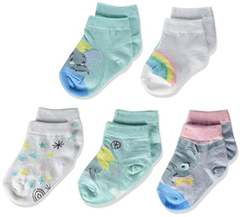 unisex baby Dumbo 5 Pack Shorty Socks, Assorted Pastel, 12-24 Months US
