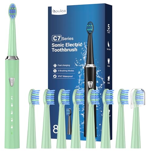 Cepillos De Dientes Electricos Sónico Adultos Y Infantil- Cepillo Electrico Con 8 Cabezales, 5 Modos, Ipx7 Impermeable, Cepillos De Dientes Eléctricos Ultrasónicos, Verde Claro Cepillos De Dientes Electricos Sónico Adultos Y Infantil- Cepillo Electrico Con 8 Cabezales, 5 Modos, Ipx7 Impermeable, Cepillos De Dientes Eléctricos Ultrasónicos, Verde Claro