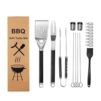 18-Piece BBQ Grill Tools Set, Heavy Duty Stainless Steel Grilling & BBQ Accessories, for Dad, for Mom, Birthday Gifts for Men, Outdoor Grill Kit with Storage Box