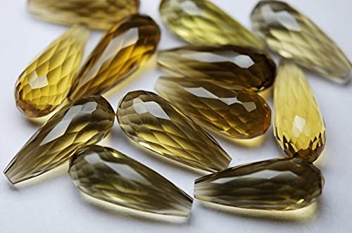 Quartz miel briolettes gouttes facettées de 8x20mm pour bijoux artisanaux et sertis