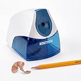 Bostitch Office Electric Pencil Sharpener for Classroom & Desk Use, Heavy-Duty Stall-Free Motor, High-Capacity Shavings Tray, Blue