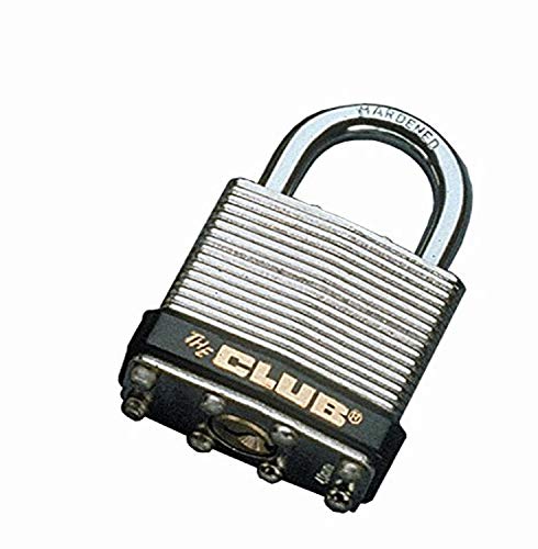 The Club UTL813 Laminated Steel Padlock, Silver