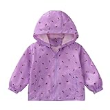 Generisch Niños Niños Niñas Abrigo Con Capucha Estampados Chaqueta Niño A Prueba Viento Cremallera Outwear Bebé Ropa, morado, 18-24 meses