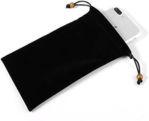 ZZJ 6.3 Inch Universal Soft Protective Cloth Sleeve Compatible with Apple iPhone Xs Max/Samsung Galaxy S10+ S9+ S8+ / LG V50 ThinQ/Stylo 4 / Motorola G7 Plus/Huawei P30 Pro/OnePlus 6T (Black)