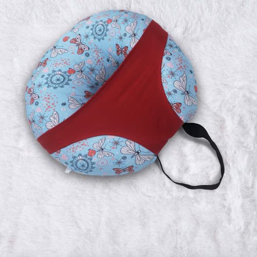 Kradyl Kroft 5in1 Baby Feeding Pillow with 100% Cotton Removable Cover | Breastfeeding Pillow | Nursing Pillow with Belt and Hoop (Motif)