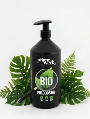PFLANZWERK® Pflanzendünger BIO-BOOSTER - 100% Biologisch - 100% Vegan - NK-Flüssigdünger 1l *Langzeitwirkung* *Perfekter Grünpflanzen, Obst und Gemüse Bio-Dünger* *Premium Markenqualität*