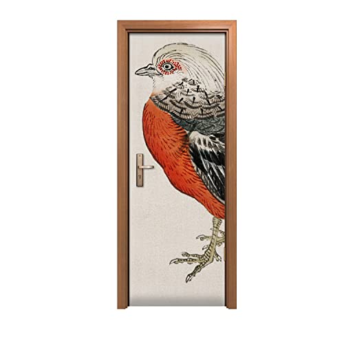 Autocollant de porte oiseau 70x200cm pour masquer les rayures et décorer un mur abîmé - 2
