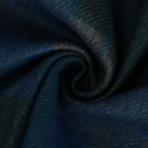 Womens Plaid Wool Skirts Elastic Waist A-Line Pleated Tartan Long Skirts Winter Warm Flare Retro Woolen Maxi Skirts4