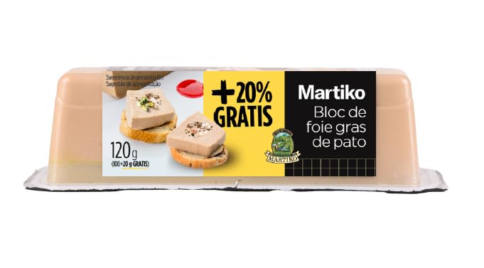 MARTIKO ® BLOC DE FOIE GRAS PATO 100G - Tunel, Sin Gluten, Sin Conservantes, Pasteurizado