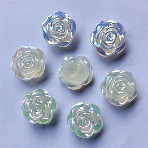 Botones de rosa tipo cabujón para álbumes de recortes y centros de mesa de bodas románticas 6