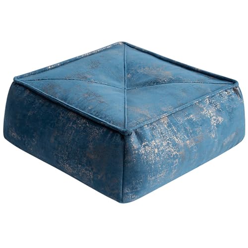 Coussin de sol en tissu résistant bleu pour assise basse confortable 60cm