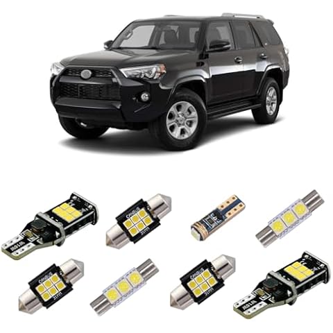 iBrightstar Super Bright Canbus LED Bulbs Package Kit Accessories Replacement for Toyota 4Runner 2006-2021 Interior Lights + License Plate Lights + Cargo Lights + Back Up Reverse Lights, Xenon White Cover