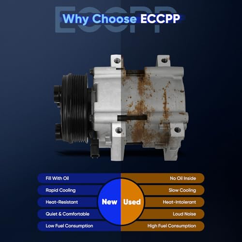 Image of ECCPP AC Compressor Fit for Ford Mustang 4.0L 2007-2010 | Fast Cooling AC Compressor with Clutch