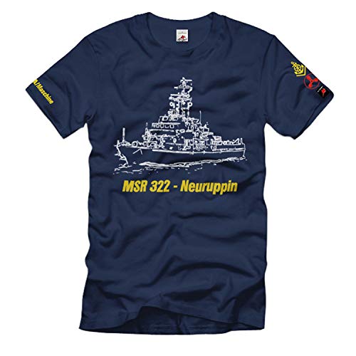 T-shirt MSR 322 Neuruppin NVA Volksmarine DDR bleu vêtement militaire vintage pour homme taille L