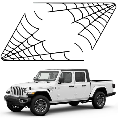 Spider Web Car Decals Fender Vent Vinyl Decal Fits for Jeep Wrangler 2018-2025 JL JLU & 2020-2025 Gladiator JT 2Pcs(Cobweb)