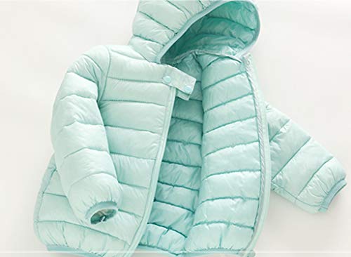 Newborn Baby Boy Girl Jacket Kids Hooded Jacket Coat Outerwear Winter Down Coats (Light blue, 6-12 Months)4