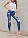 Dokotoo Womens Distressed Raw Hem Washed Jeans Ripped Denim Pants Stretch 2021 Fashion Blue Large