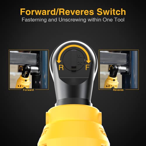 Meagle Cordless Electric Ratchet Wrench Set, 3/8" 40 Ft-Lbs 230 Rpm 12V Power Ratchet Tools Kit, 2-Pack 2.0Ah Li-Ion Battery 7 Sockets And 60-Min Fast Charge #TOP3