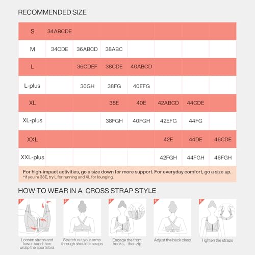Image of High Impact Sports Bras for Women Adjustable Zip Front Plus Size Workout Bra Full Coverage Removable Padded Running