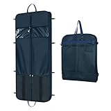 Poches multifonctions portables : le sac pour robe est livré avec 2 grandes poches en maille à fermeture éclair pour les vêtements, les chaussures ; 2 grandes poches en tissu Oxford de 30 x 38 cm pour ordinateur portable ou tablette ; 1 poche transparente pour mini ordinateur portable, passeport et autres petits articles.