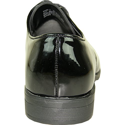 Vangelo Men's Tuxedo Shoes Tux-1 Wrinkle Free Dress Shoes Formal Oxford - Wide Width Available,11 D(M) Us,Black Patent #TOP2