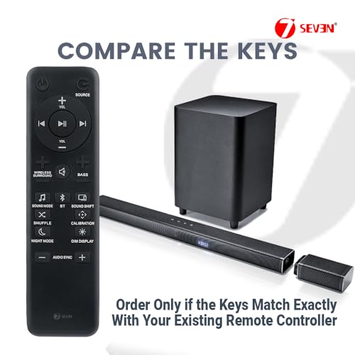 Image of 7SEVEN Compatible with JBL Sound Bar Remote Suitable for Model BAR 2.1, 3.1 & 5.1 Products Not Required to Pair Remote Control with Speaker Device