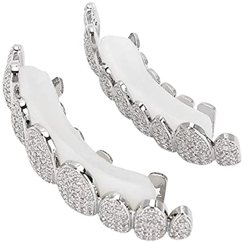 Accesorios for disfraces de Hip Hop con decoraciones dentales de plata brillante