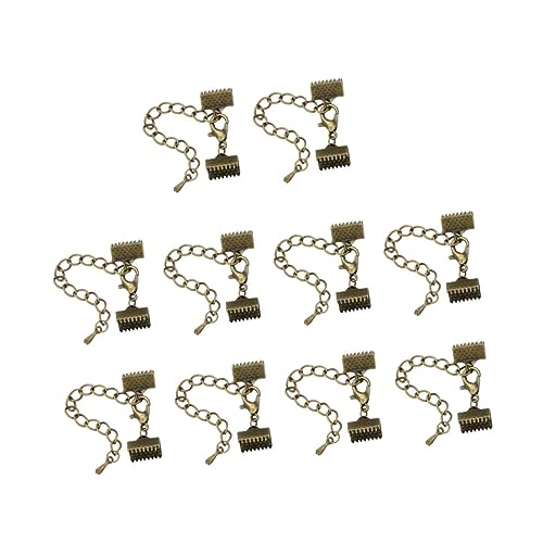 jojofuny Tube Fold Over Cord Ends Crimp 10 Pcs DIY Jewelry Making Clasps Textured Crimp End Clamps for Craft