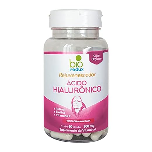BIO REDUX REJUVENESCEDOR 60 CAPS+Acido Hialurônico+ Retinol + Biotina + Vitamina C +Algas