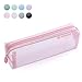 Produktbild MARSACE Federmäppchen Mesh Klar Bleistiftbeutel Studenten Schreibwaren Nette Make-Up Kosmetik Tasche Schule Reise Outdoor Aufbewahrungstasche für Mädchen Junge Maler Pink