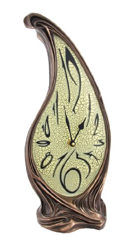 Veronese Design Trippy Bronze Finish Melting Mantel Clock Dali-esque