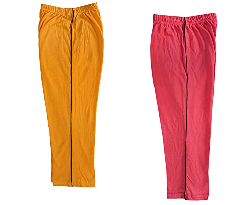 Image of indi weaves Girls Cotton Solid Capri 3 /4th Leggings (Pack of 2)