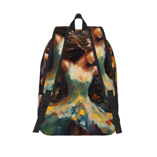 BREAUX Girl Dance Butterfly Canvas Casual Lightweight Duffel Bag, Fashion Duffel Bag, Unisex Travel Backpack3