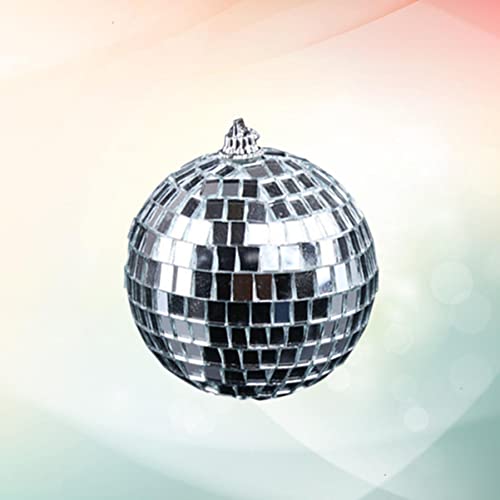 1 unidad de bola espejada plateada para discoteca, decoración colgante para fiestas, bodas, clubes nocturnos y festivales, para eventos de baile y decoración del hogar miniatura 4